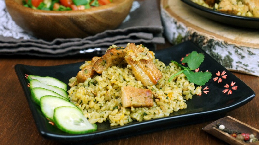 Мясо с булгуром и овощами