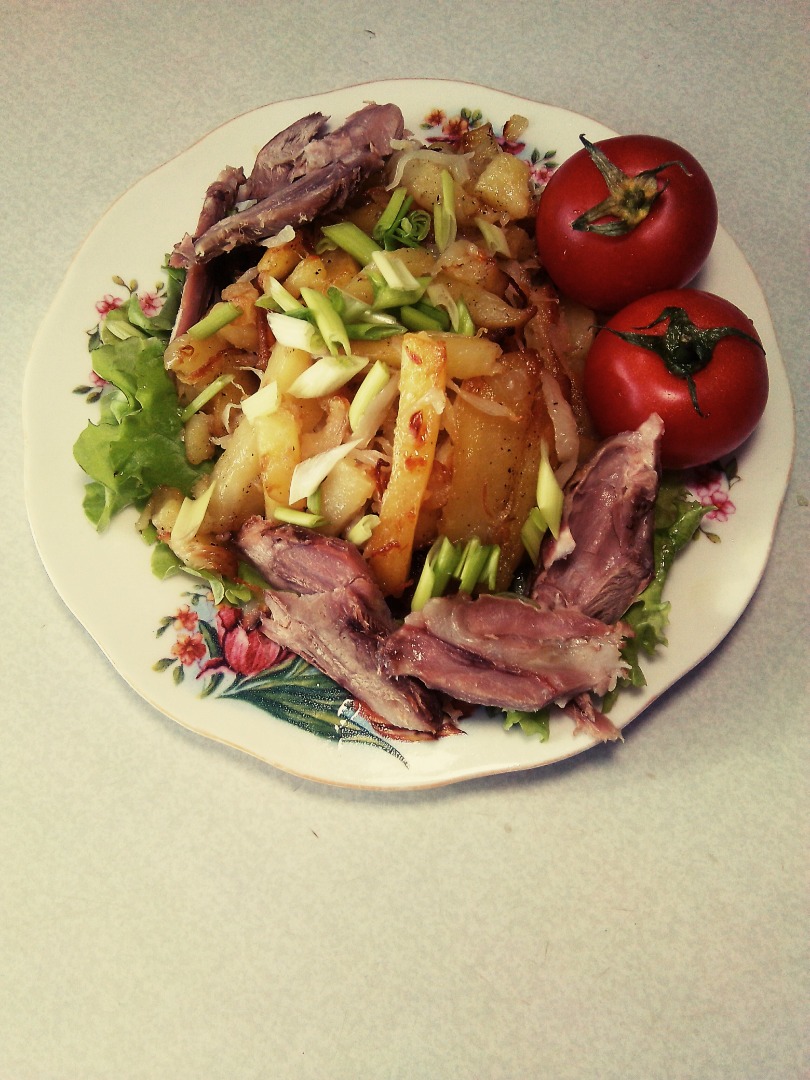 Картошка жареная с капустой