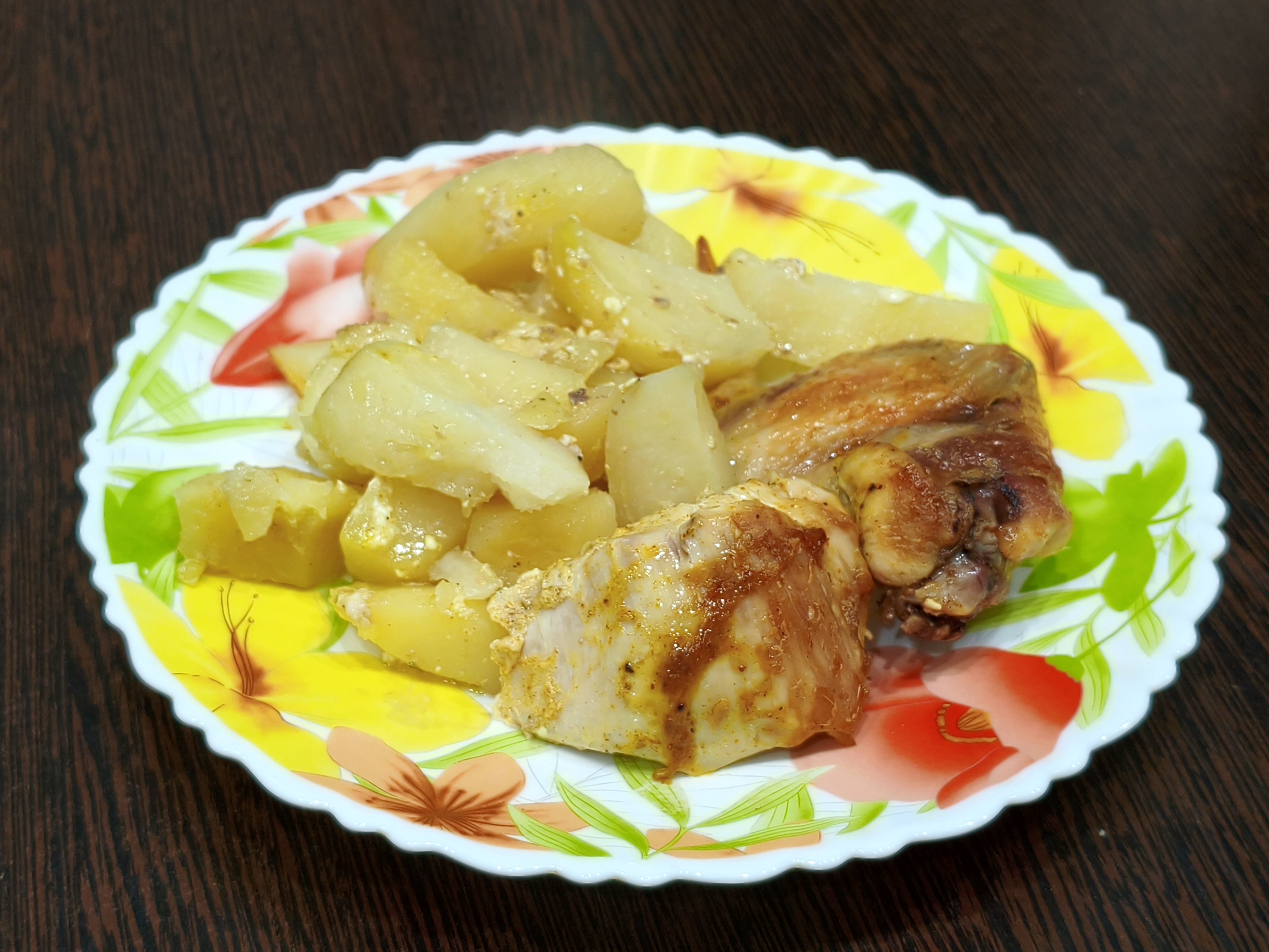 Курица с картофелем в рукаве