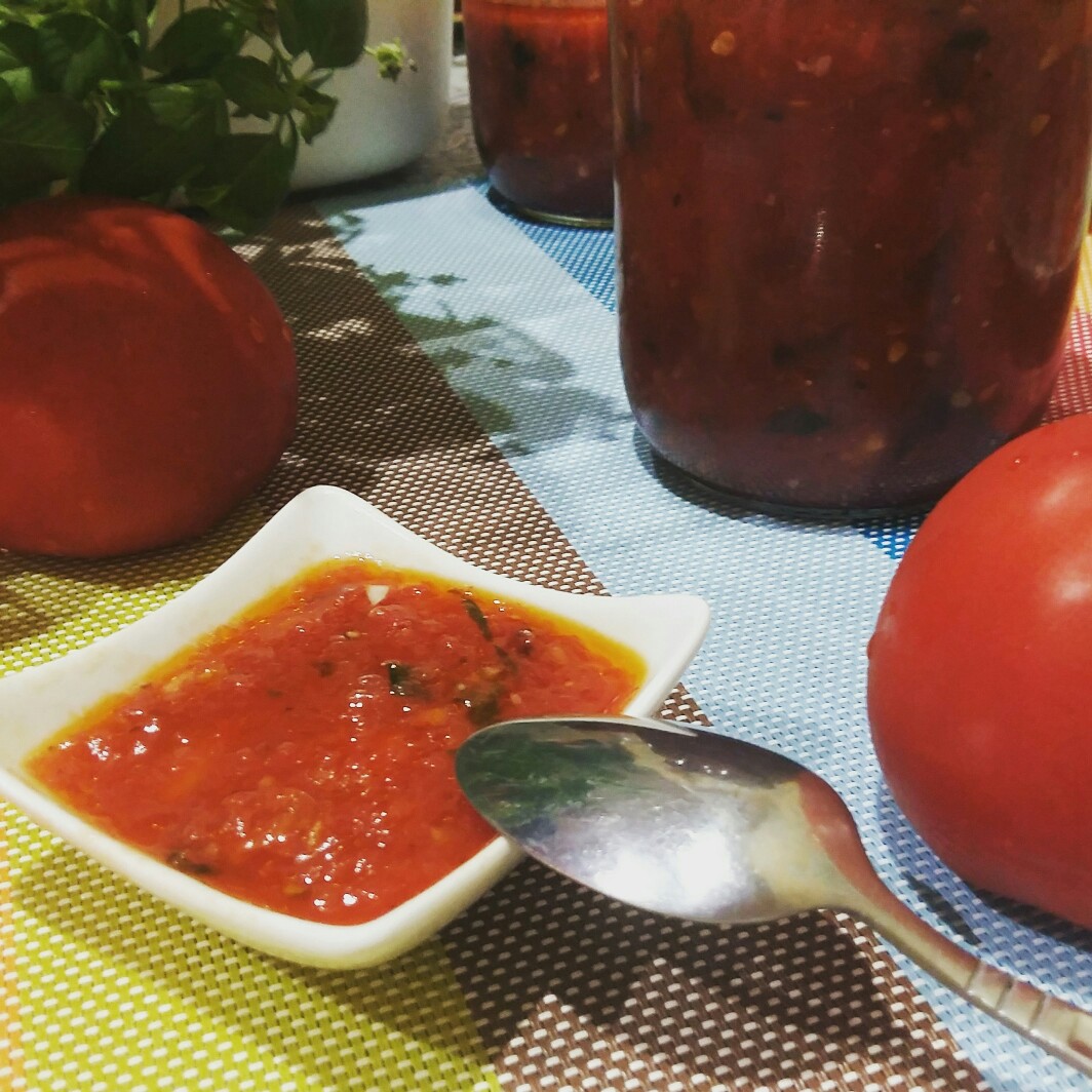 Острый соус с базиликом🍅🍃