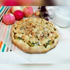 Галета с яблоками и киви 🥧🍏🥝