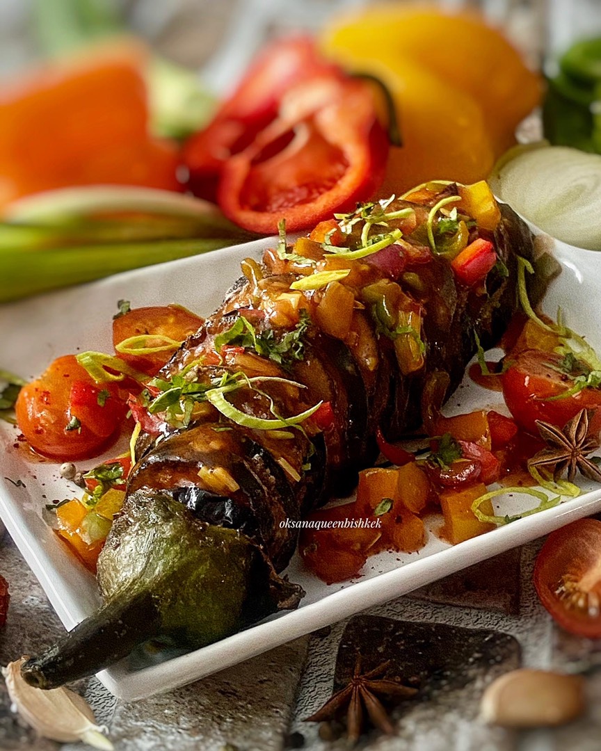 🍆Баклажаны, фаршированные мясом индейки в кисло-сладком соусе