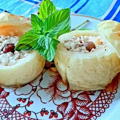 Яблоки запечённые с творогом и корицей