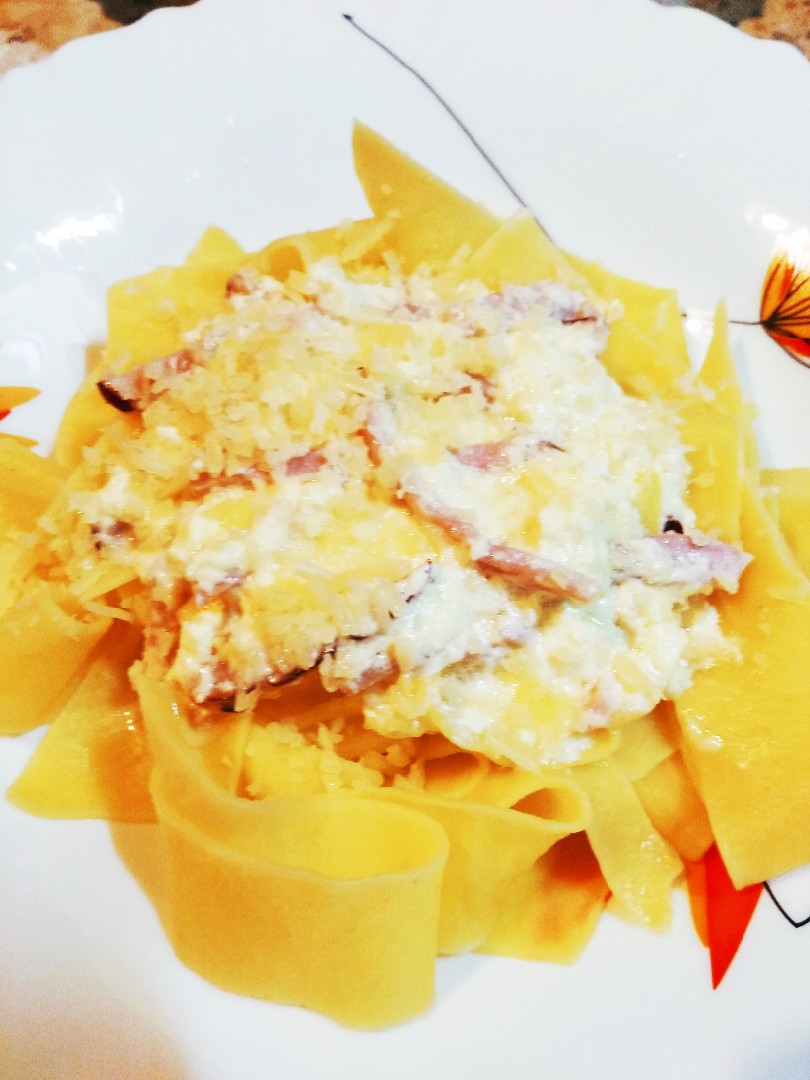 Карбонара в сливочно-яичном соусе. 💕