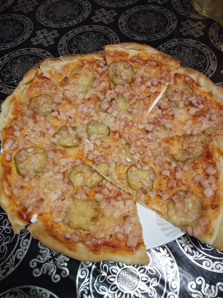 Домашняя пицца на тонком тесте в духовке