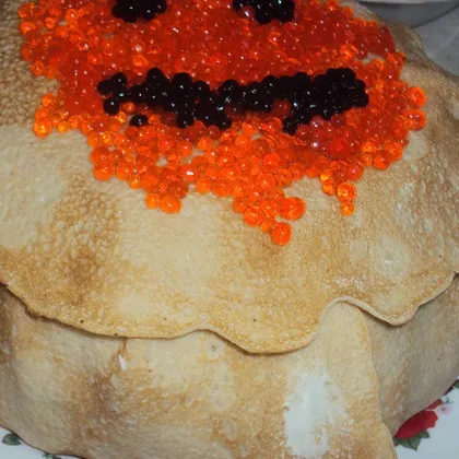 Блинный пирог  с грибами