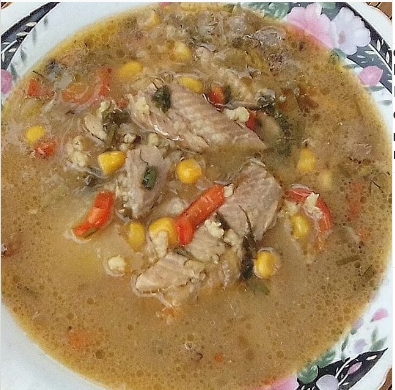 Чаудер с пшеном и кукурузой
