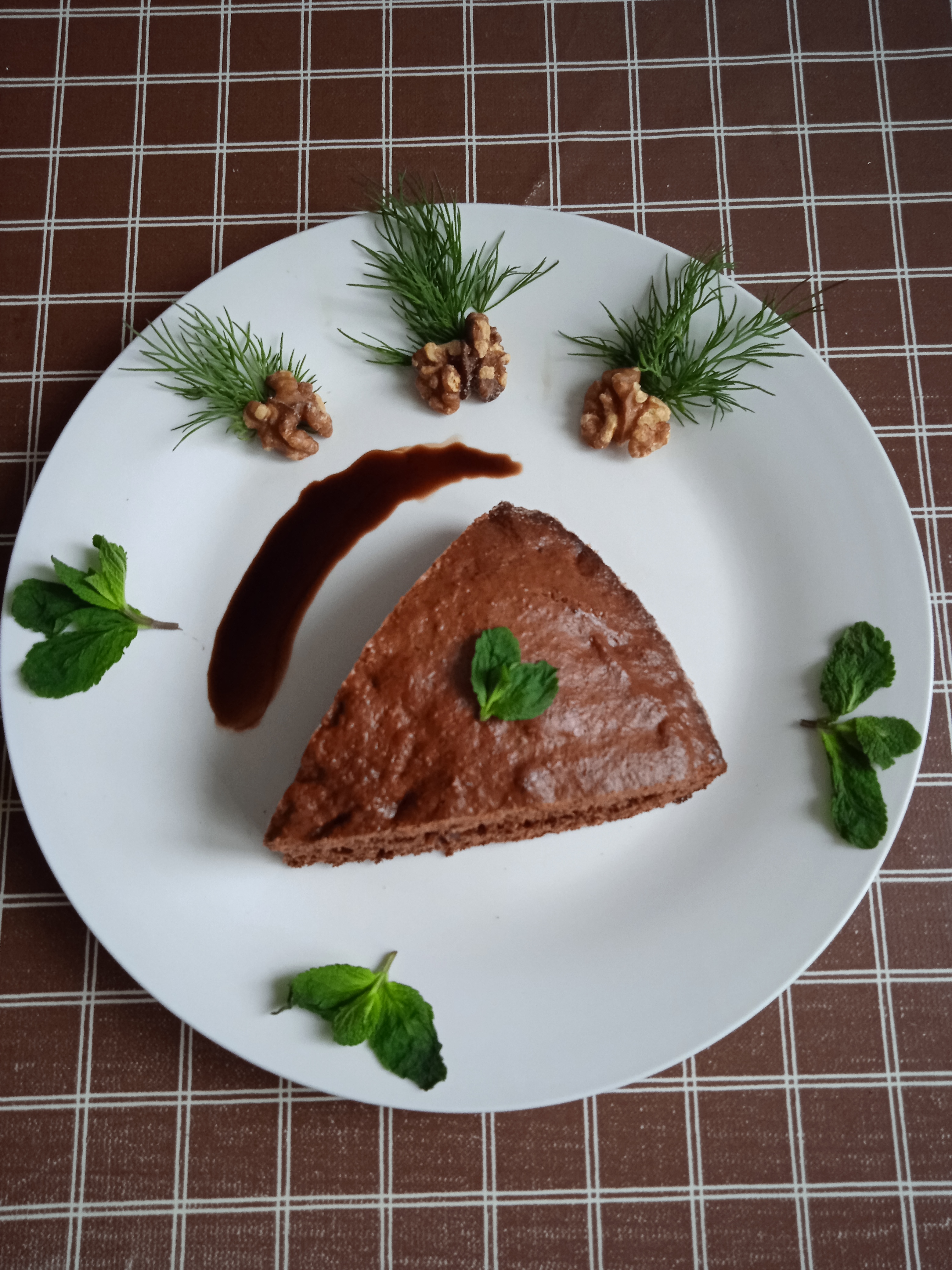 Пирог с шоколадом и мятой