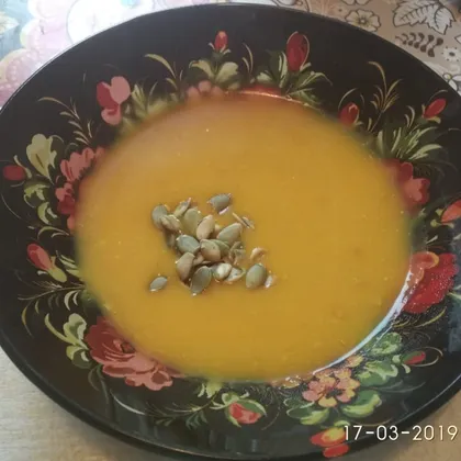 Тыквенный суп- пюре с отрубями льняными