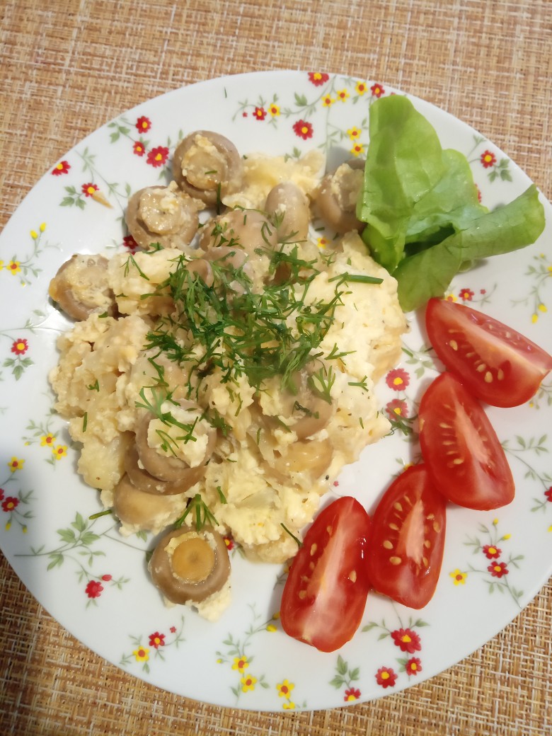 Цветная капуста с грибами