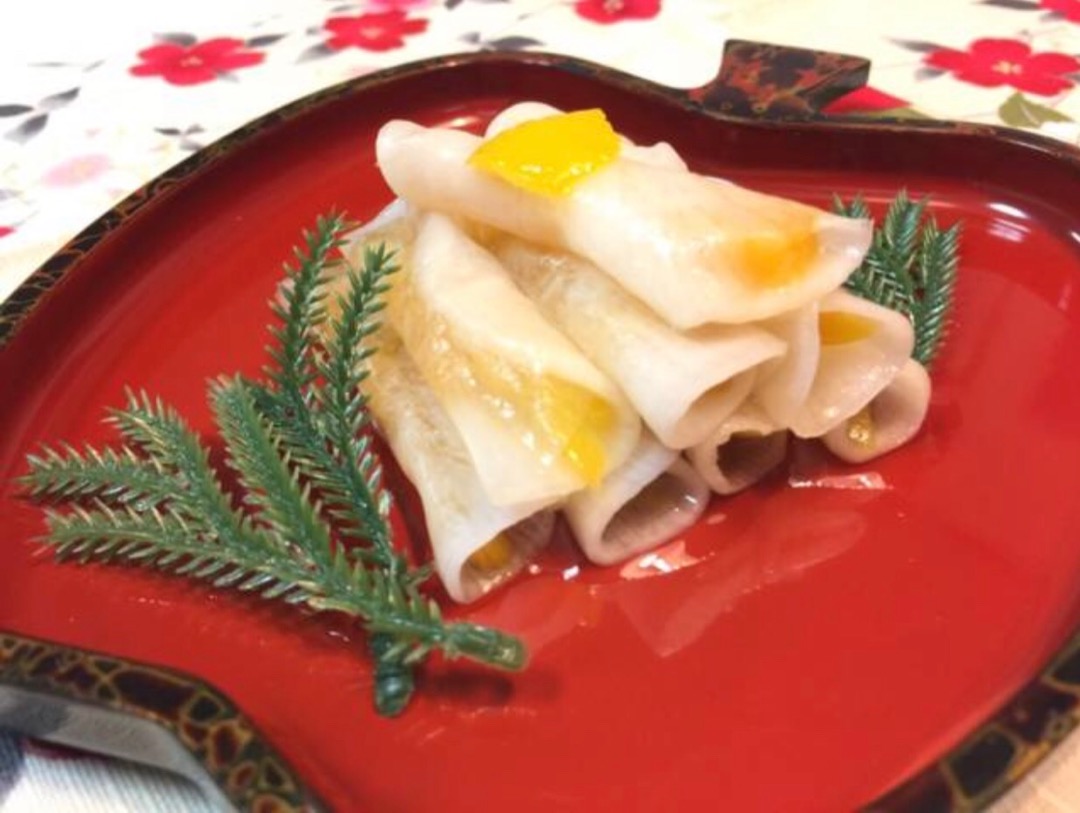 Маринованная дайкон редиска с курагой