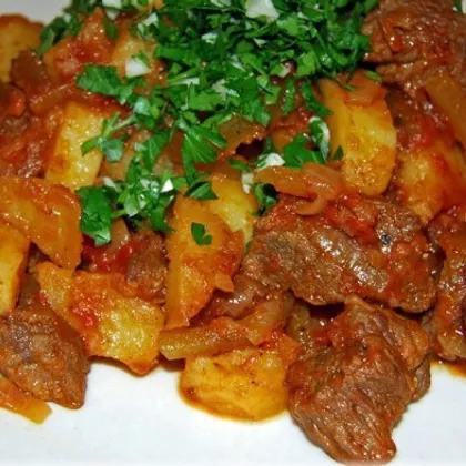 Мясо с овощами по-татарски