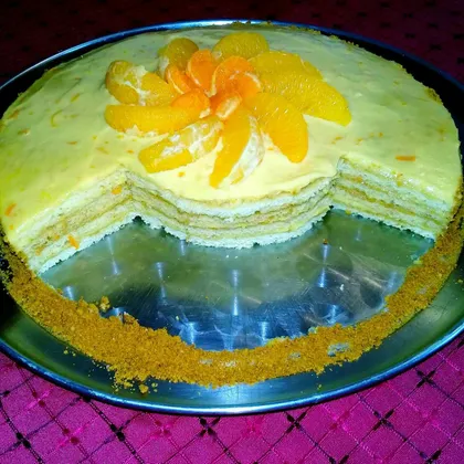 Торт 'Медовик' с апельсиновым курдом