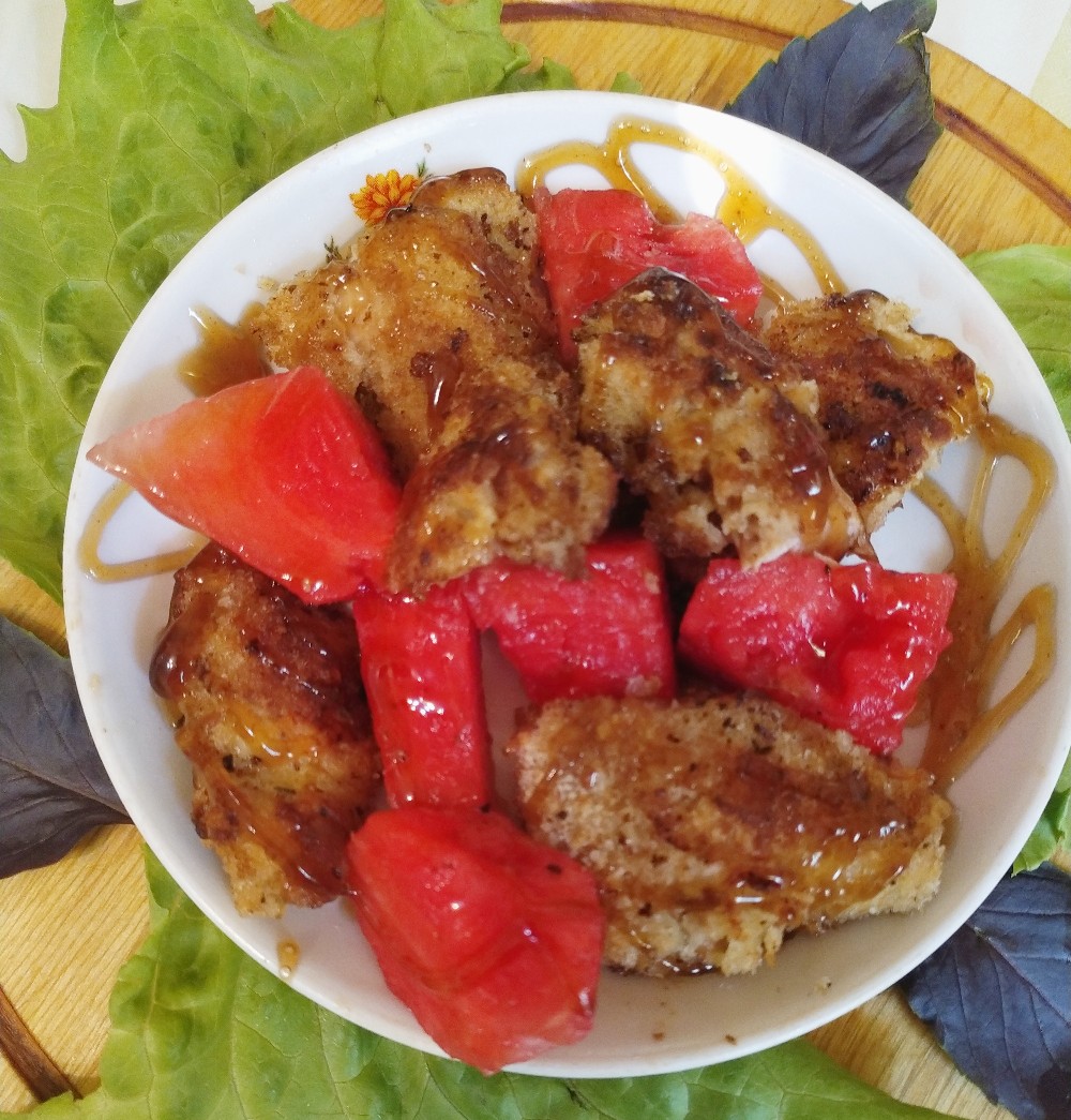 Куриные наггетсы с арбузом