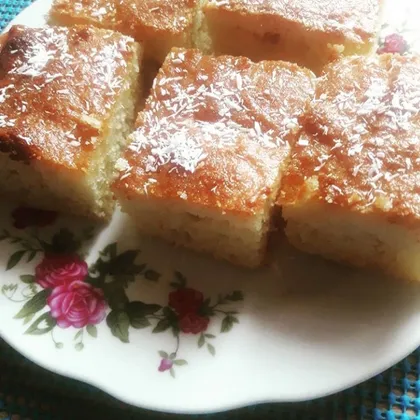 Манник ревани - турецкая сладость (десерт), пропитанная щербетом со вкусом лимона
