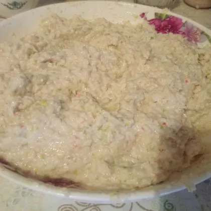 Закусочная паста с крабовыми палочками и сыром