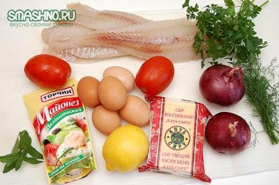 Рыба, запеченая в духовке под сыром