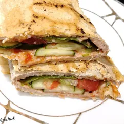 Фарш на лепешке