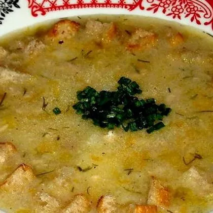 Суп из телячьих почек с гренками