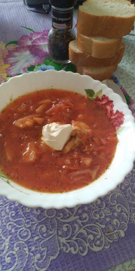 Борщ с курицей