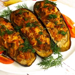 🍆 Баклажаны запеченные с курицей и грибами