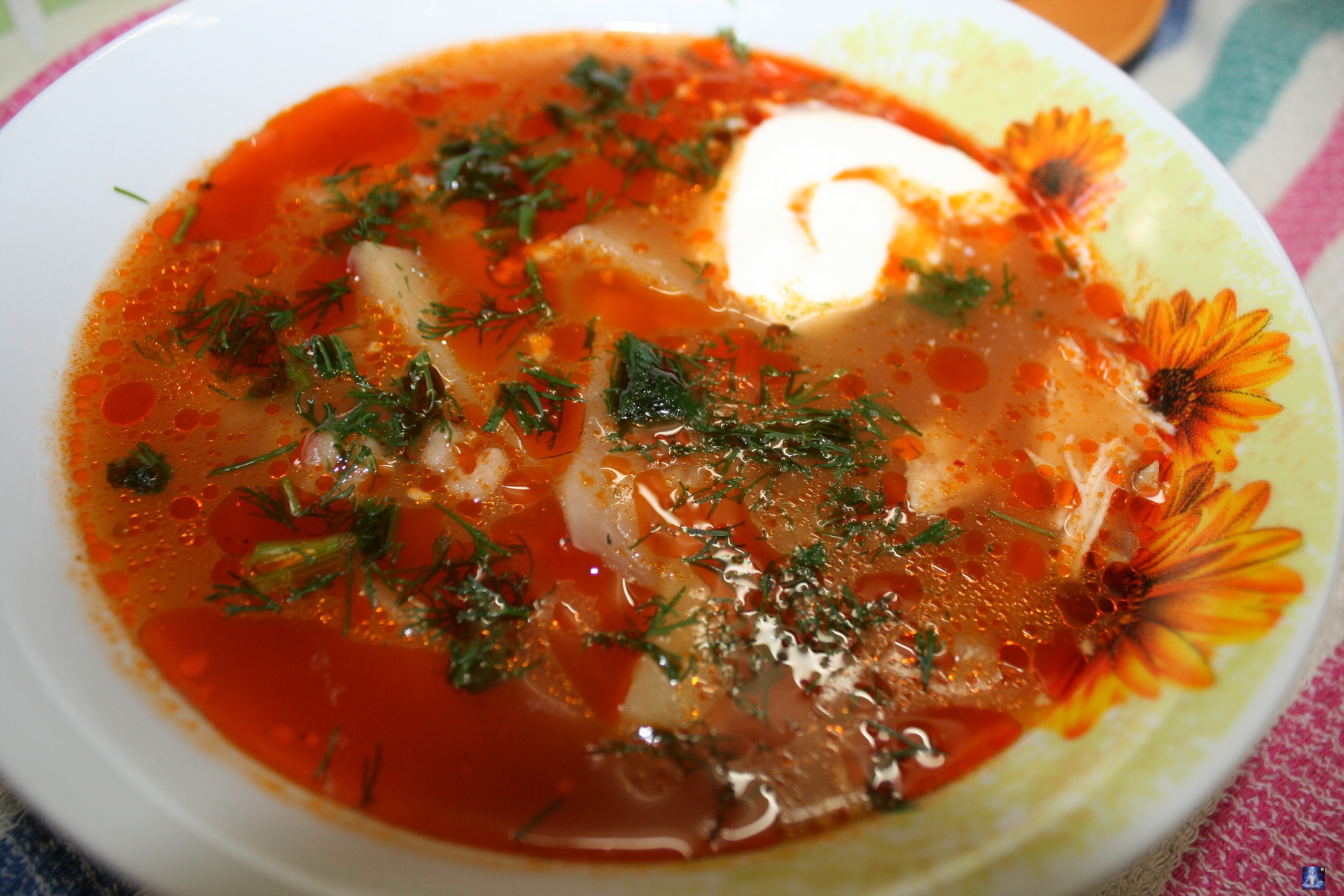 Суп харчо с курицей и рисом