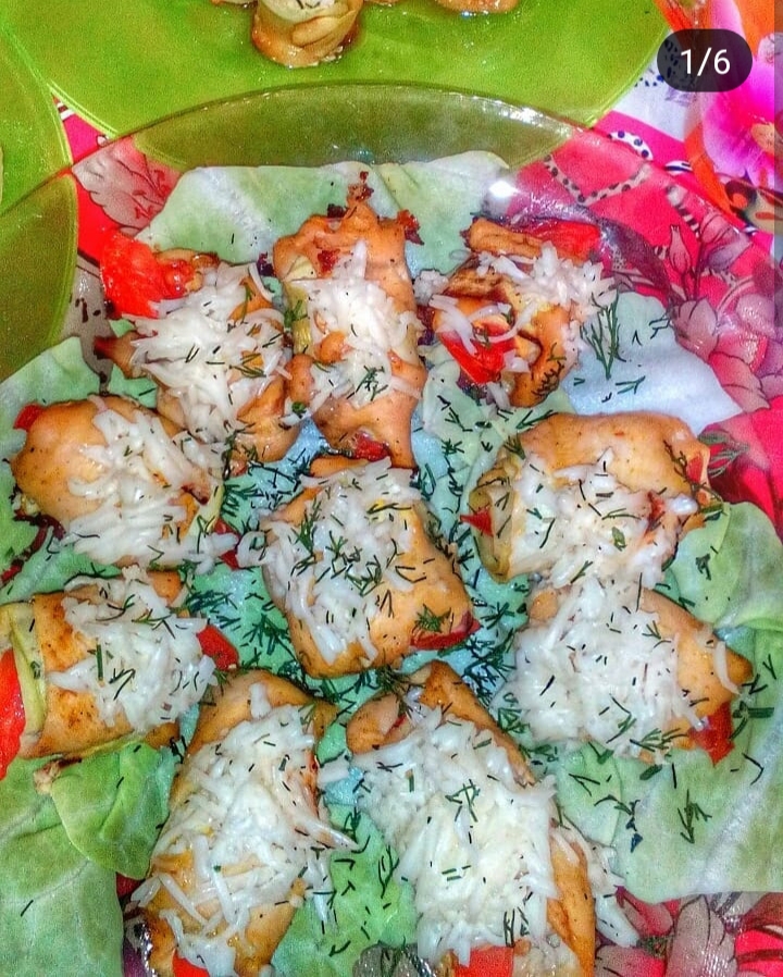 Куриные рулетики с овощами