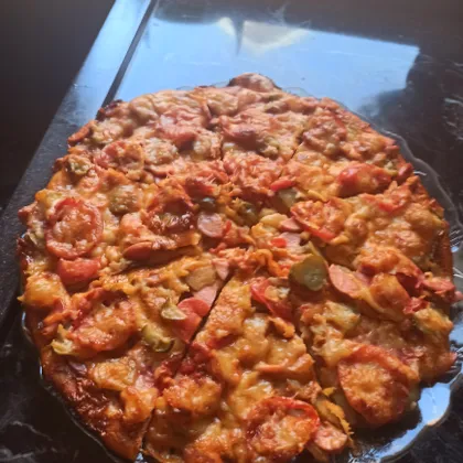 Пицца на быстром тесте из кефира 
