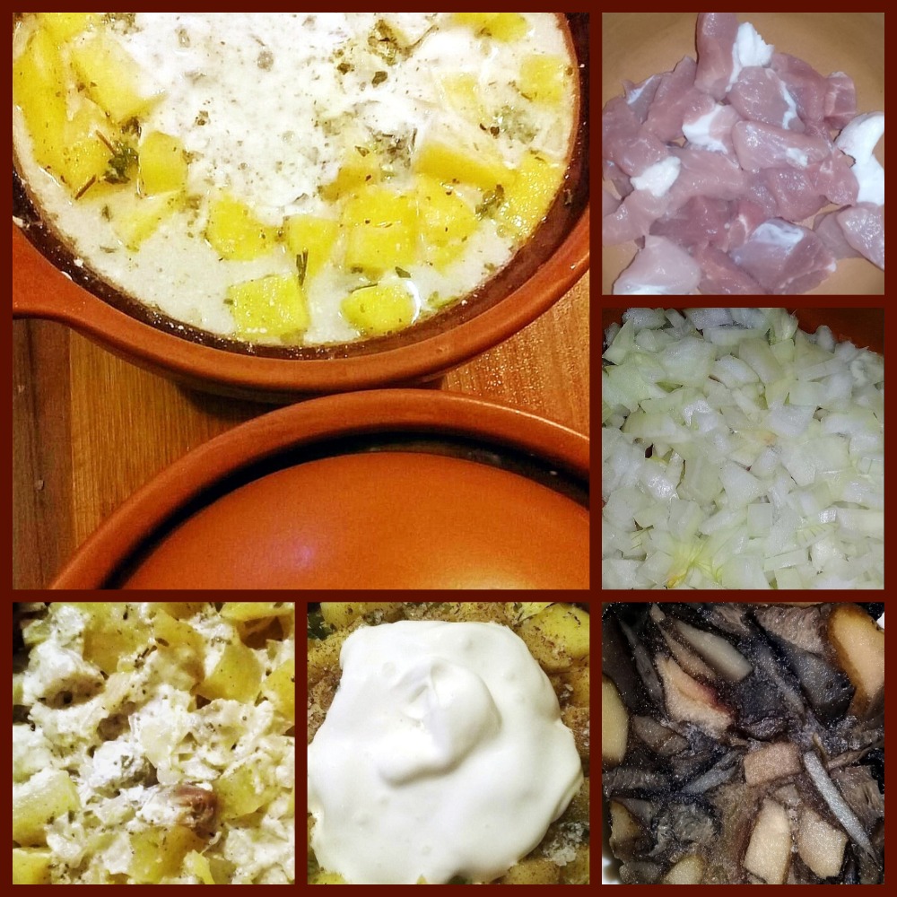 Картошка с мясом и грибами в горшочках в духовке - пошаговый рецепт с фото