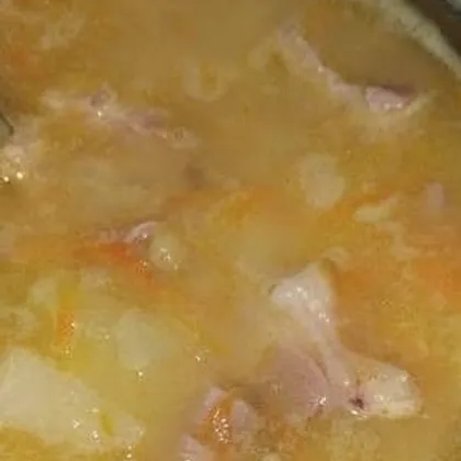 Гороховый суп на варено-копченой рульке