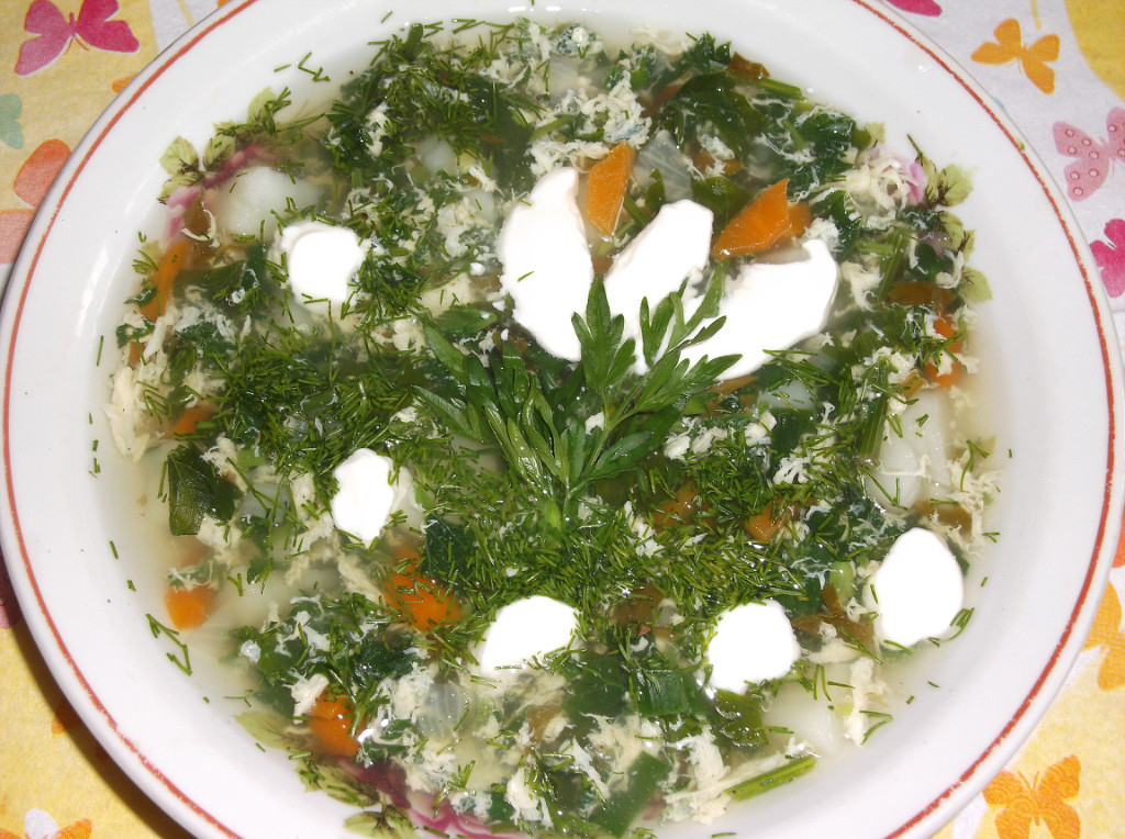 Суп из крапивы с яйцом - рецепт приготовления
