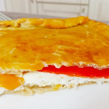 Пирог с сыром фета и болгарским перцем