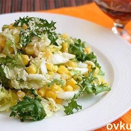 Салат с кукурузой (постное блюдо)