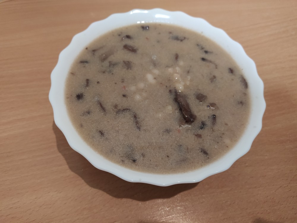 Грибной суп с фасолью и кокосовым молоком (веганский)