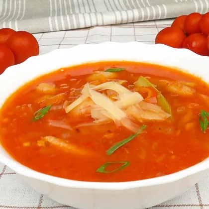 Томатный суп с кабачками и белой фасолью | Tomato soup with vegetable marrows and white beans