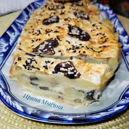 Картофельное пюре с грибами для начинки рулета 