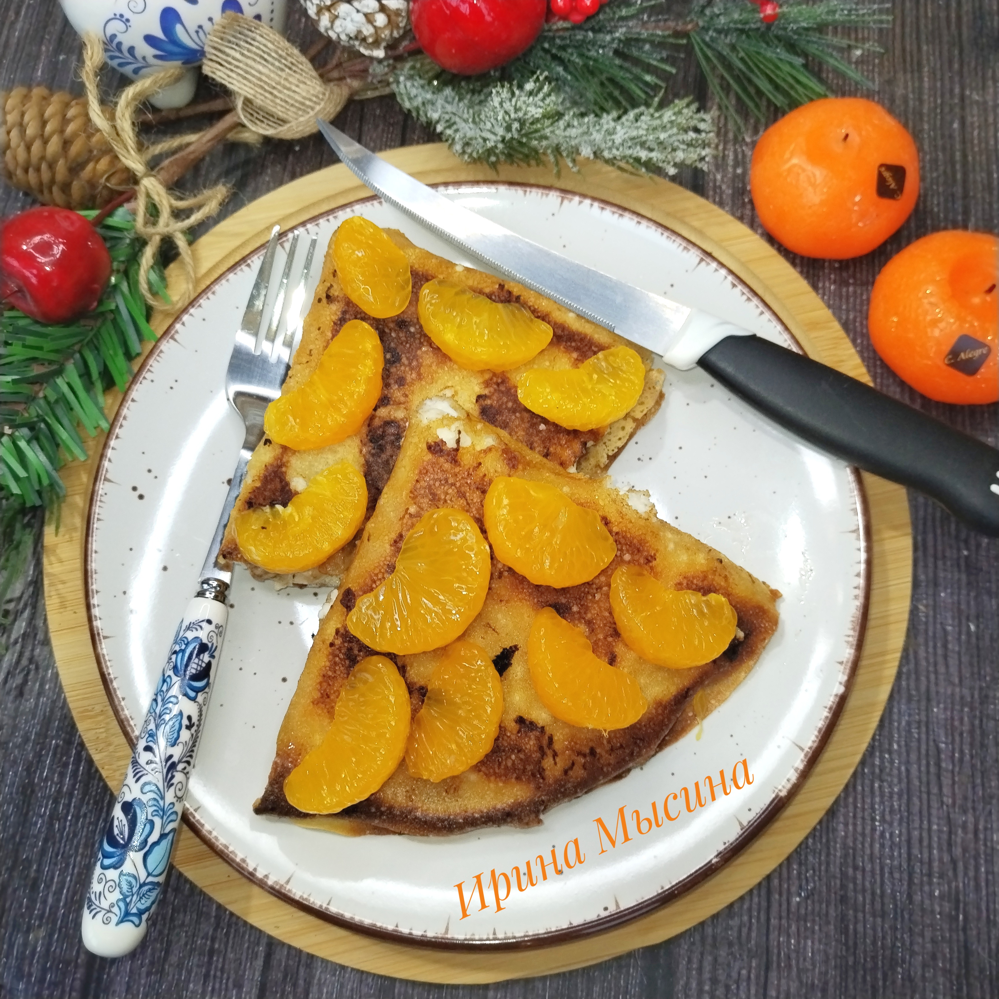 Блинчики с творожно-банановой начинкой