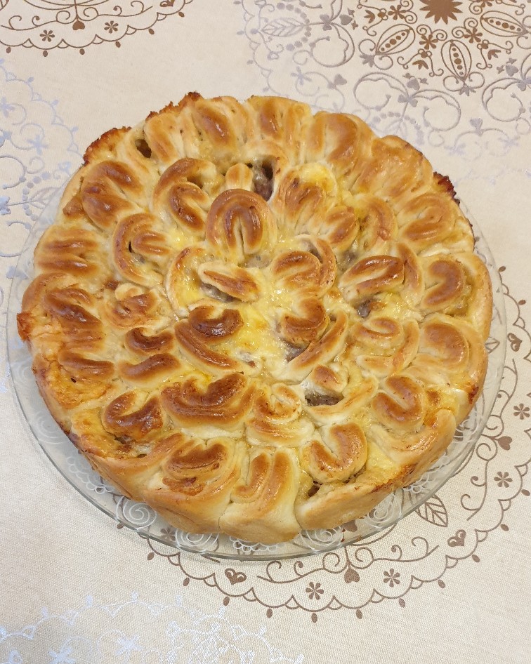 Пирог с яблоками «Хризантема»