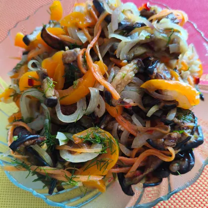 Закуска из баклажанов с болгарским перцем