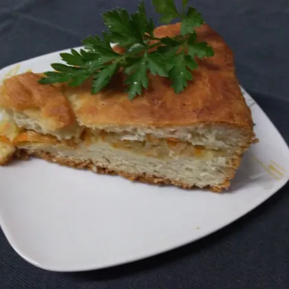 Дрожжевой пирог с капустой