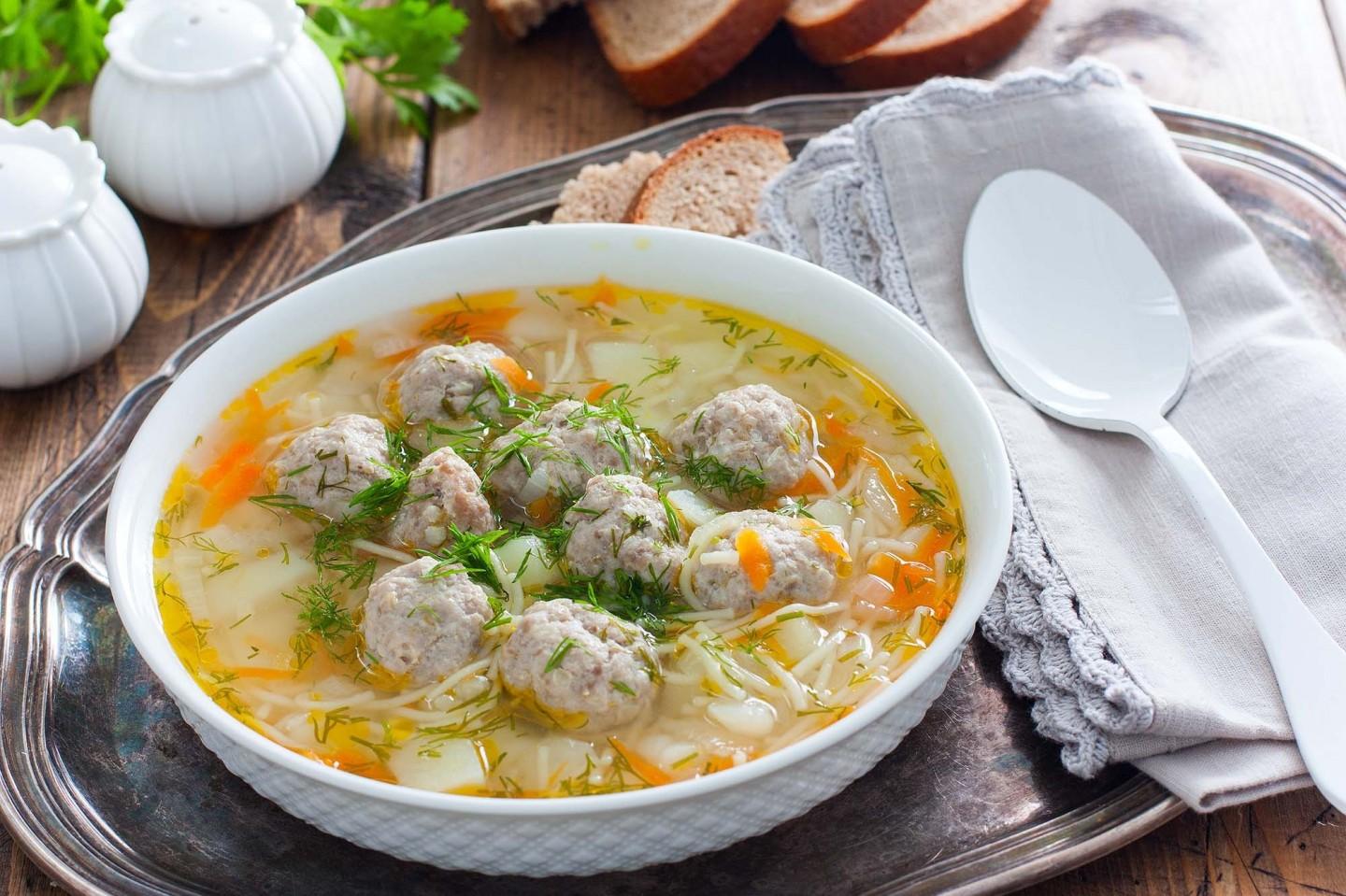 Суп с фрикадельками и кабачковой лапшой, пошаговый рецепт на ккал, фото, ингредиенты - Simona