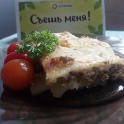 Картофельно-рыбный заливной пирог