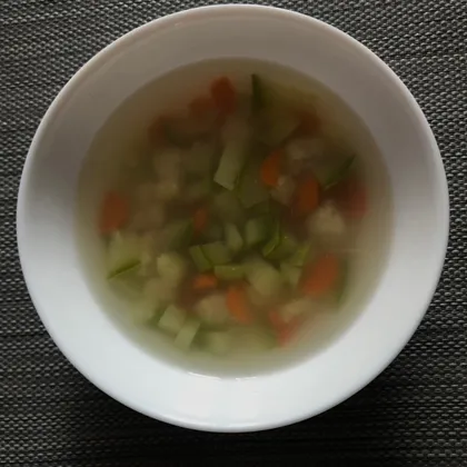 Пп Овощной суп с рыбными фрикадельками