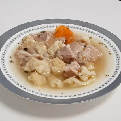 Суп с клёцками на свиных рёбрышках