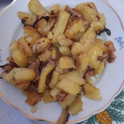 Жареная картошка на сале 'праздничная'