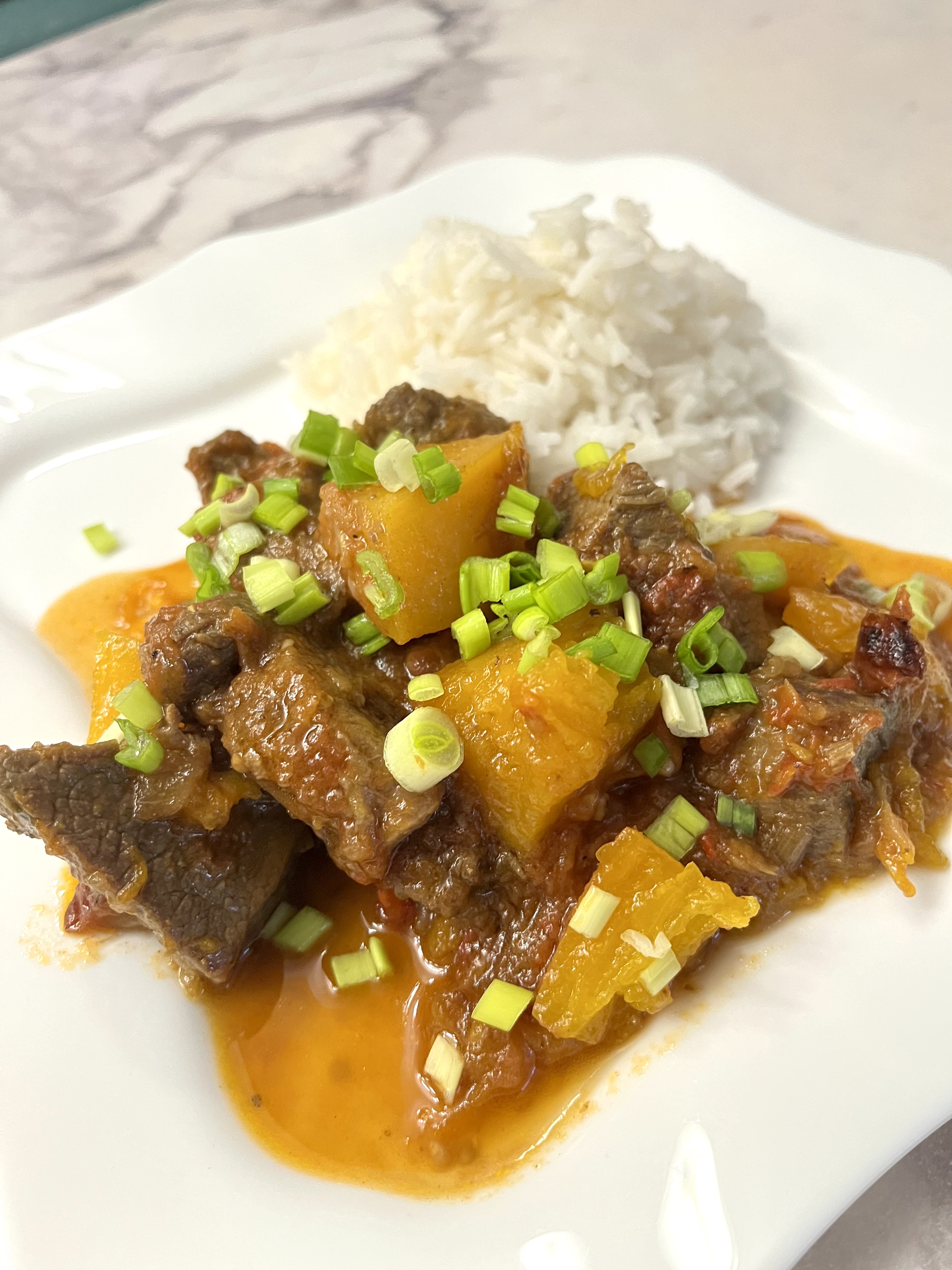 Карри из говядины с тыквой