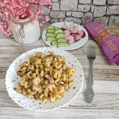Макароны с куриной грудкой 
