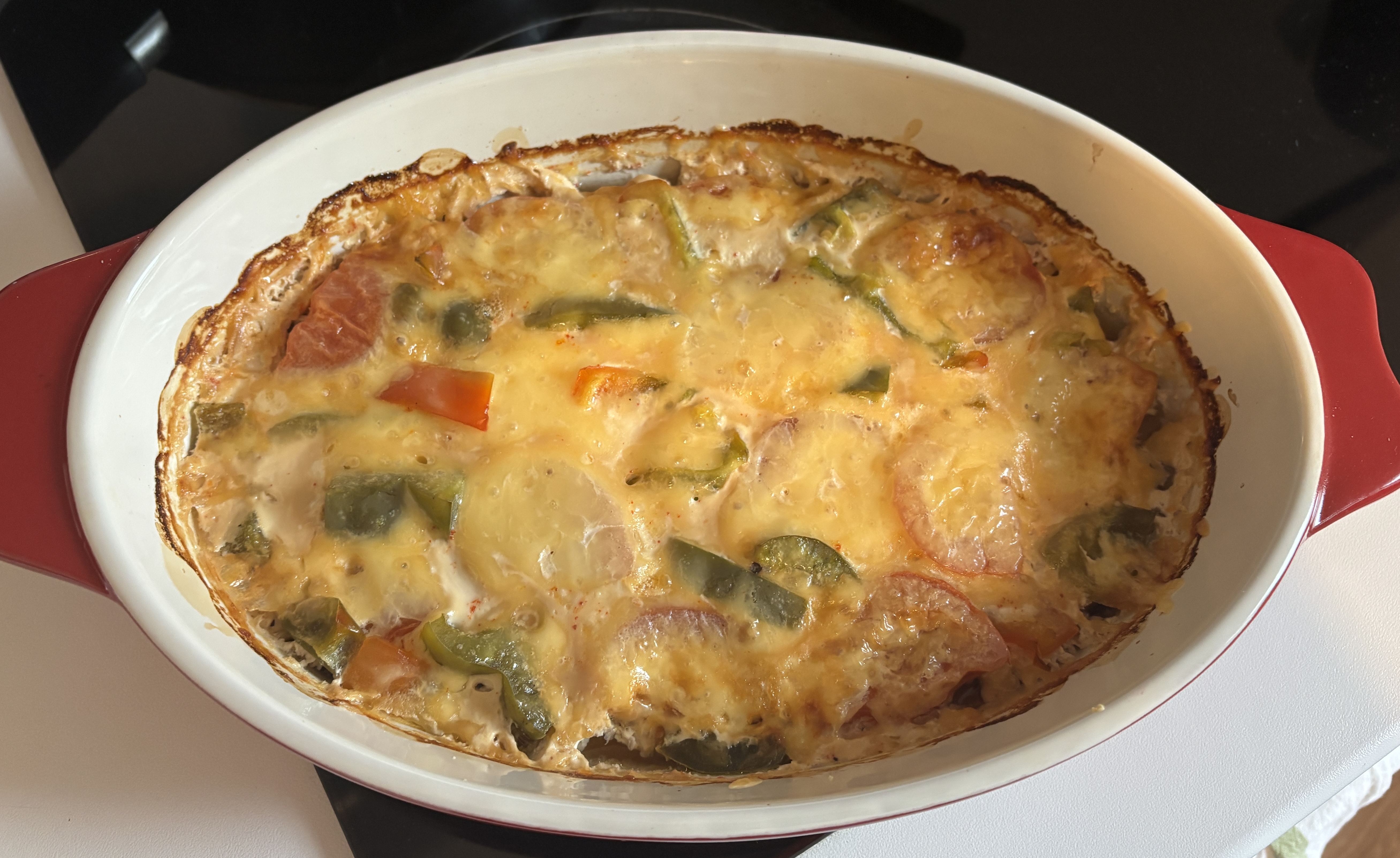 Куриные медальоны с сыром и овощами
