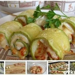 Рулетики из кабачков с куриным мясом