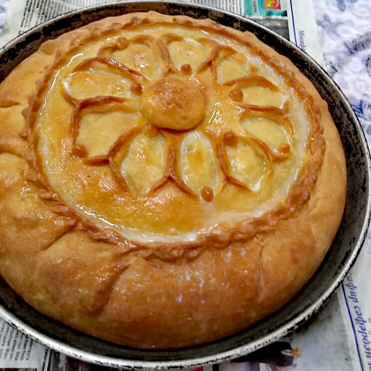 Зур Бэлеш с мясом и картофелем (Tatar Big Pie – Зур-Белеш)